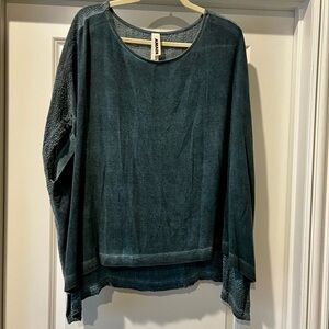 Anthropologie Amadi Teal Short Sleeve Top